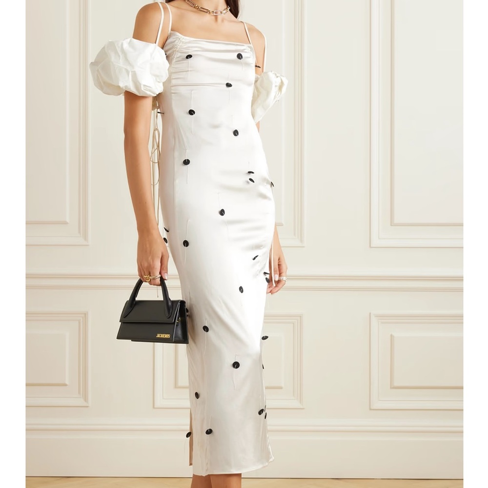 NWT JACQUEMUS La Robe Chouchou polka-dot satin midi dress